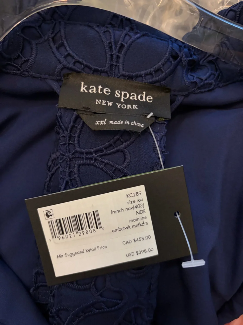 Kate Spade Navy Embroidery Cutwork Montauk Dress - Picture 2 of 8